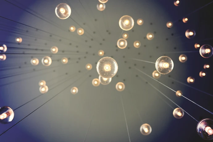 low angle photography of drop lights